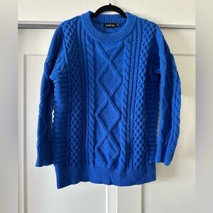 Blue Cable Knit Sweater